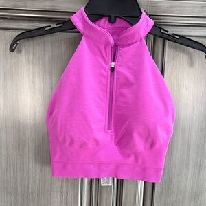 Alphalete Bold Pink Halter Crop Sports Bra
